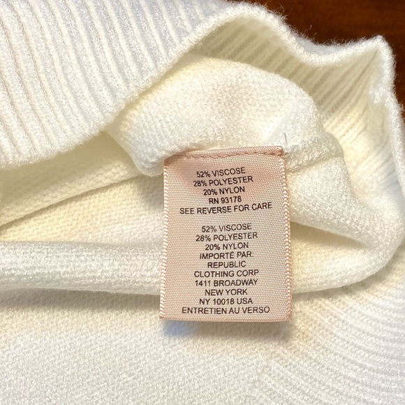 Philosophy Ivory White Pleated Short Sleeve Top Ruffle Knit Sweater - Picture 9 of 12